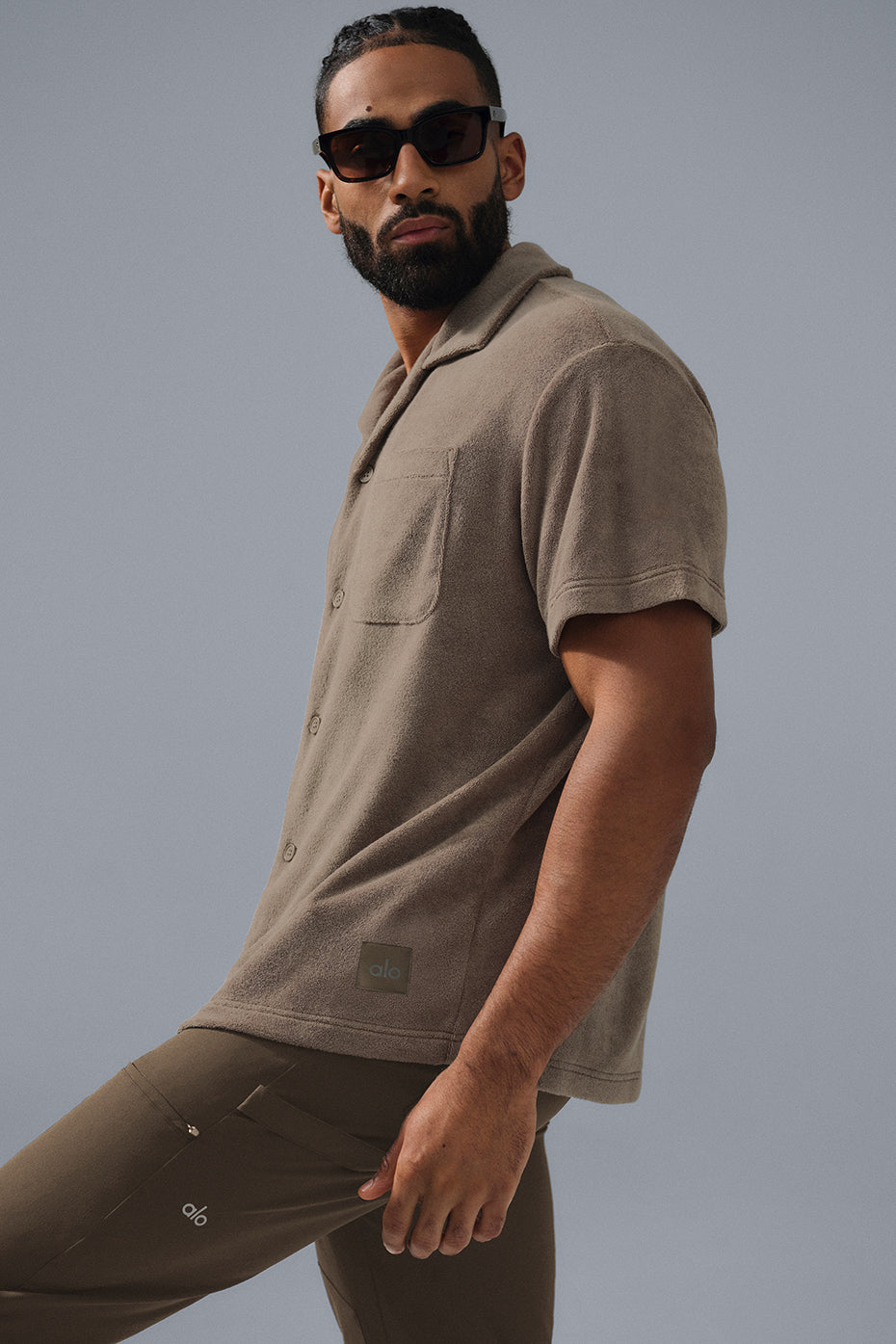 Coastal Terry Button Up - Gravel