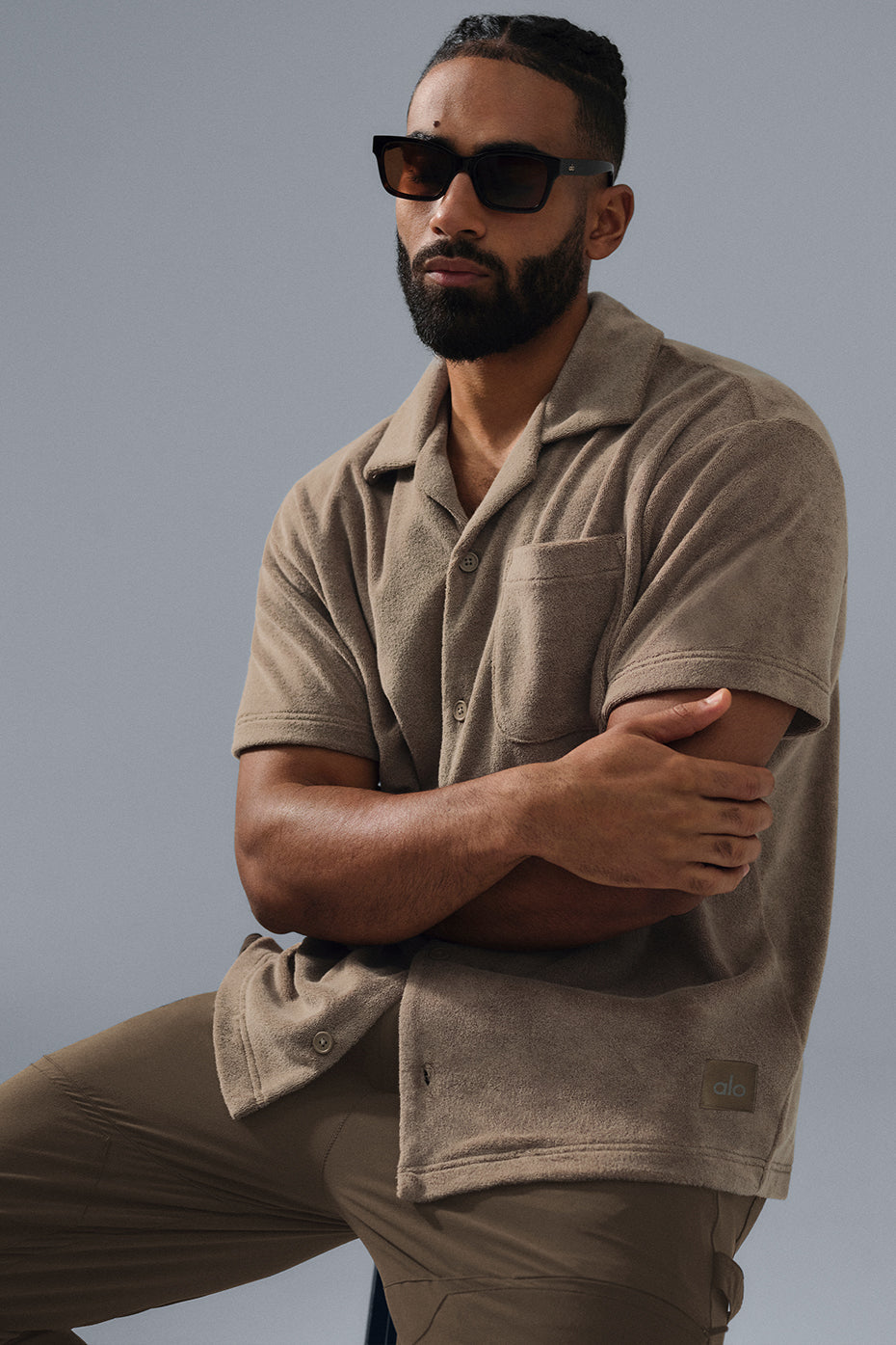 Coastal Terry Button Up - Gravel