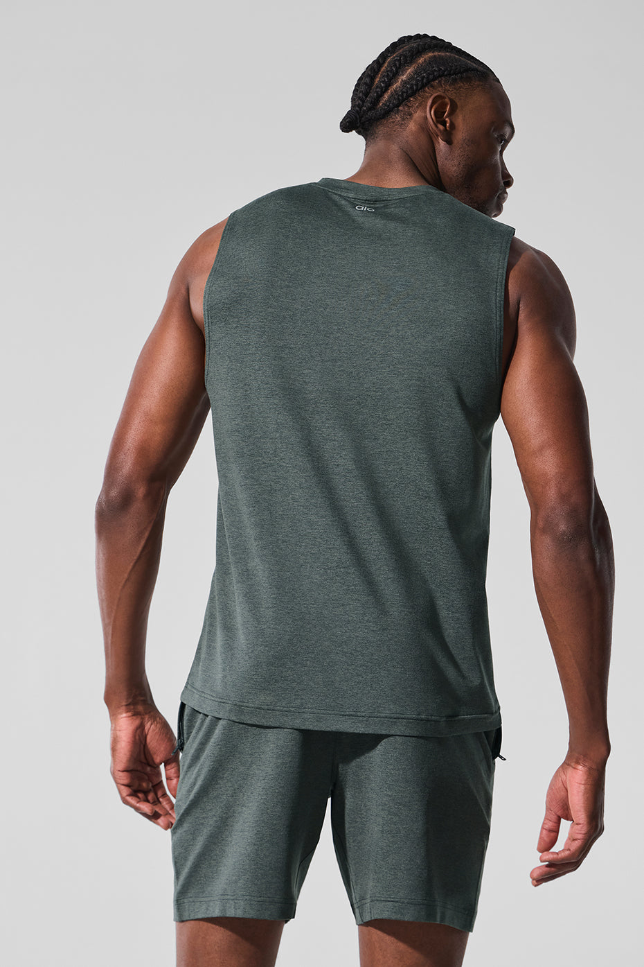 Conquer Muscle Tank - Charcoal Green Heather