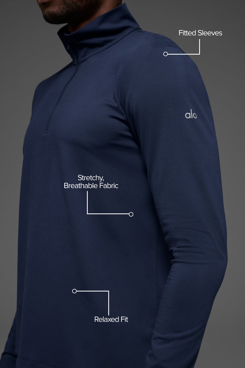 Conquer 1/4 Zip Reform Long Sleeve - Navy