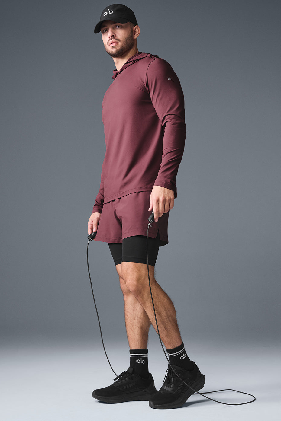Conquer Reform Long Sleeve With Hood - Burgundy Truffle