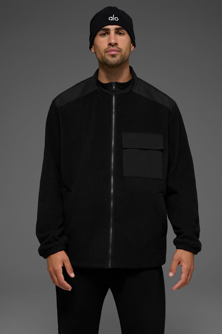 Polar Fleece Ridge Full Zip Jacket - Black