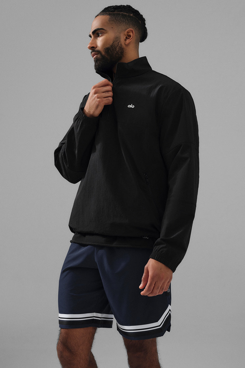 Light Weight Takeaway Track Pullover - Black
