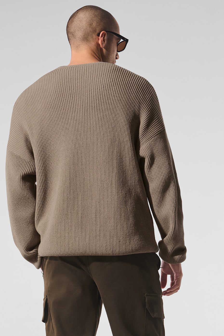 Domain Rib Knit Crew Sweater - Gravel