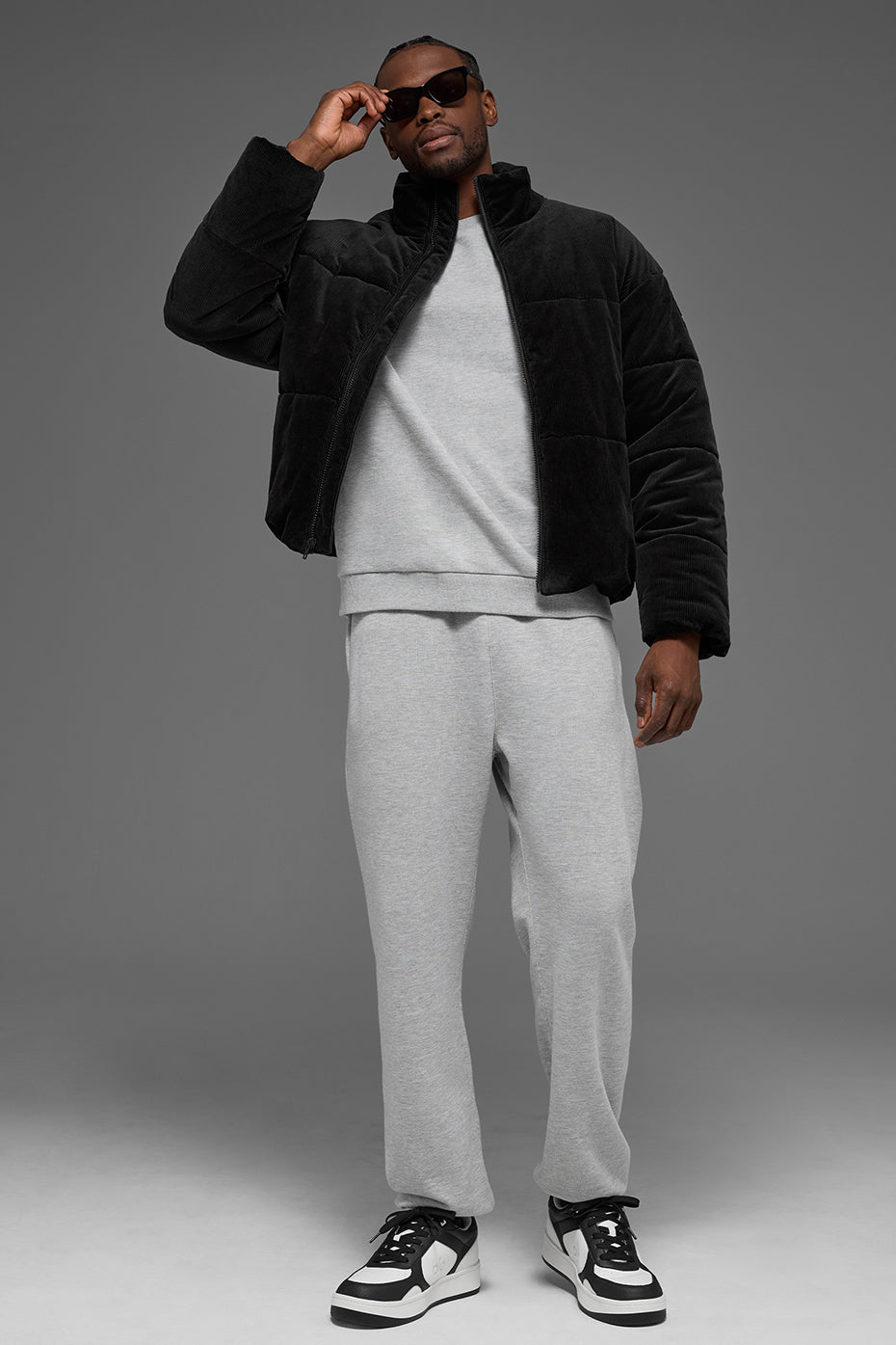 Corduroy Stage Puffer - Black