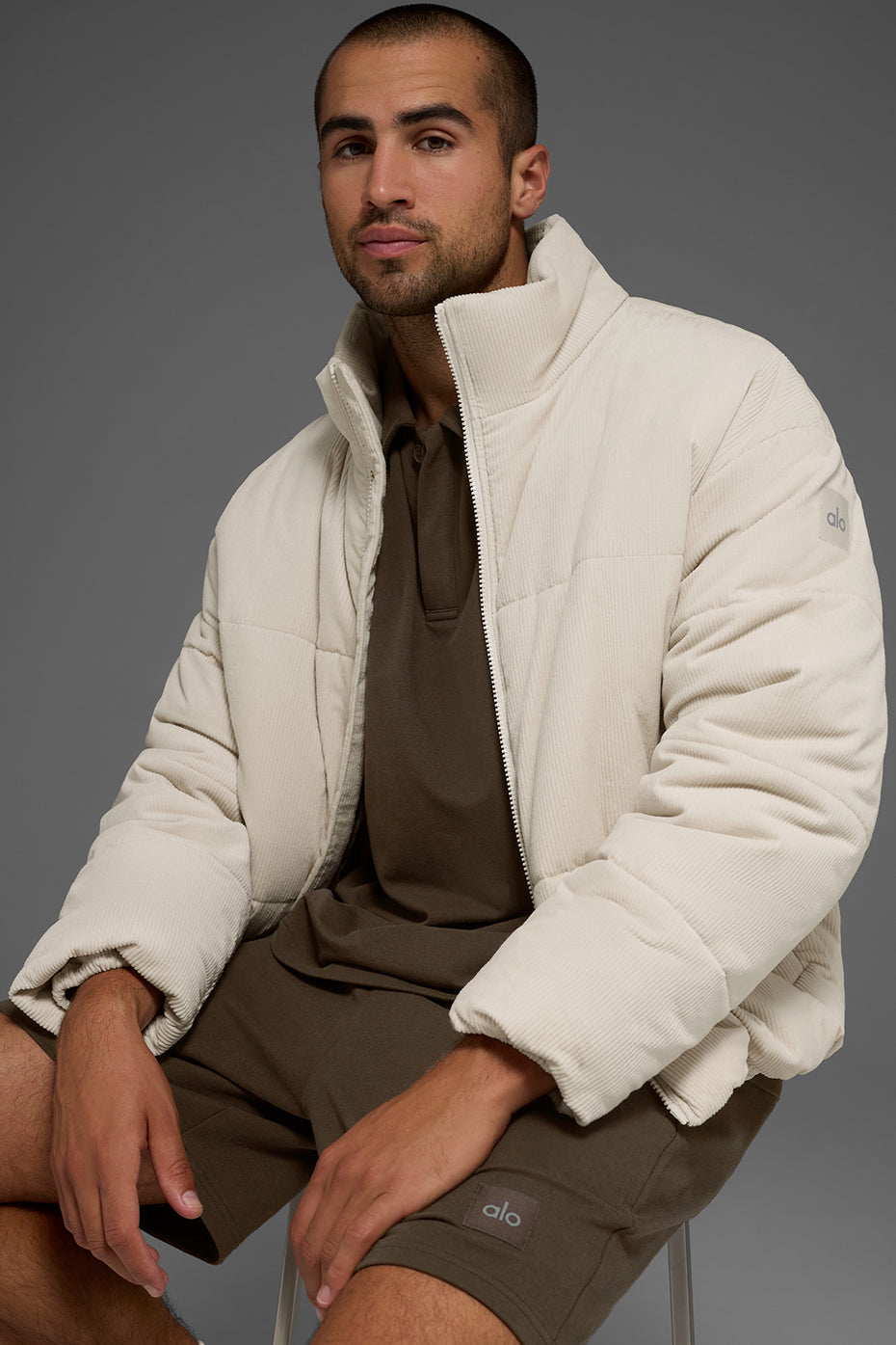 Corduroy Stage Puffer - Bone
