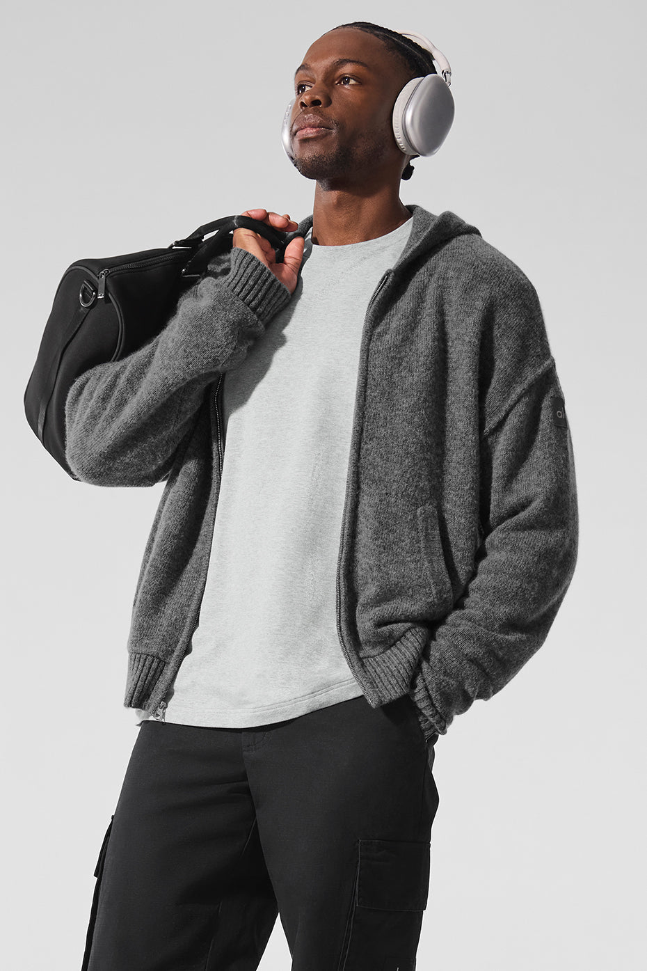 New Class Cashmere Full Zip Hoodie - Platinum Grey