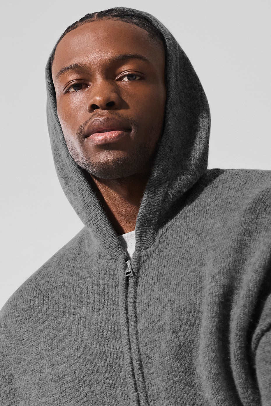 New Class Cashmere Full Zip Hoodie - Platinum Grey