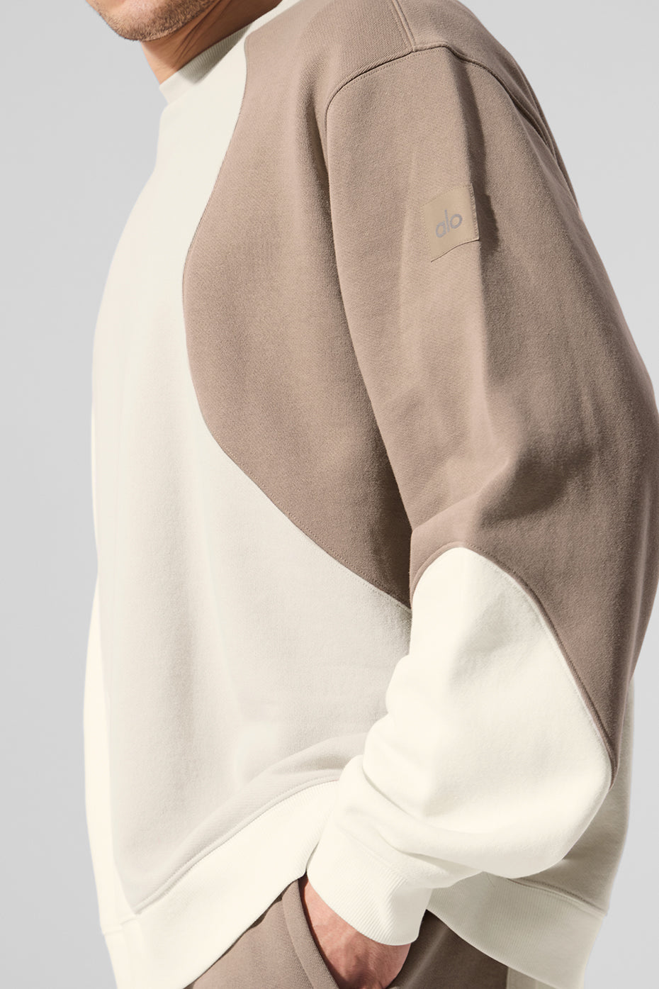 Make Waves Crew Neck Pullover - Ivory/Bone/Gravel