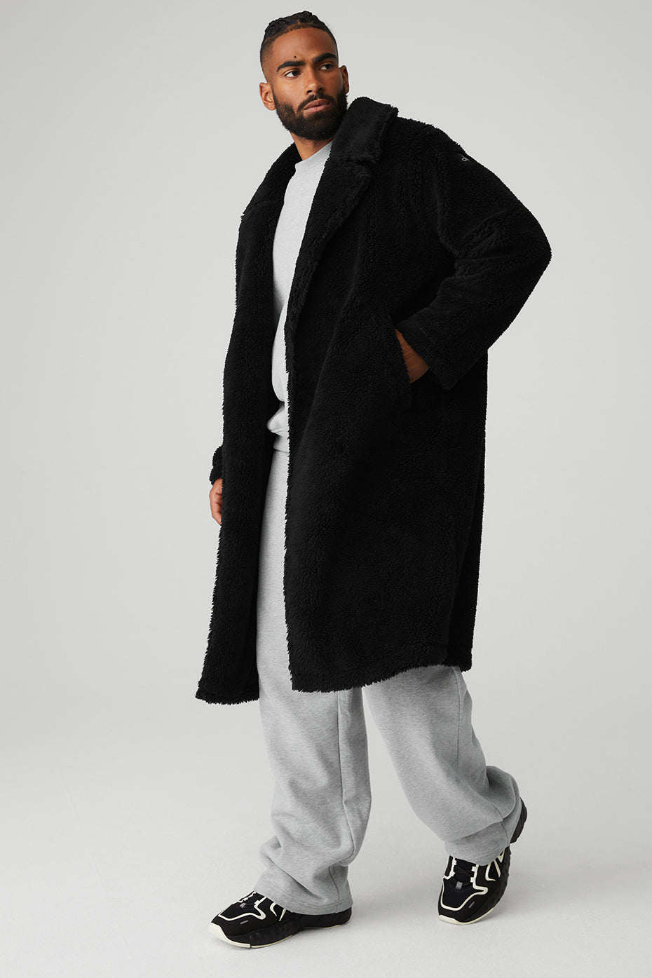 Oversized Sherpa Trench - Black