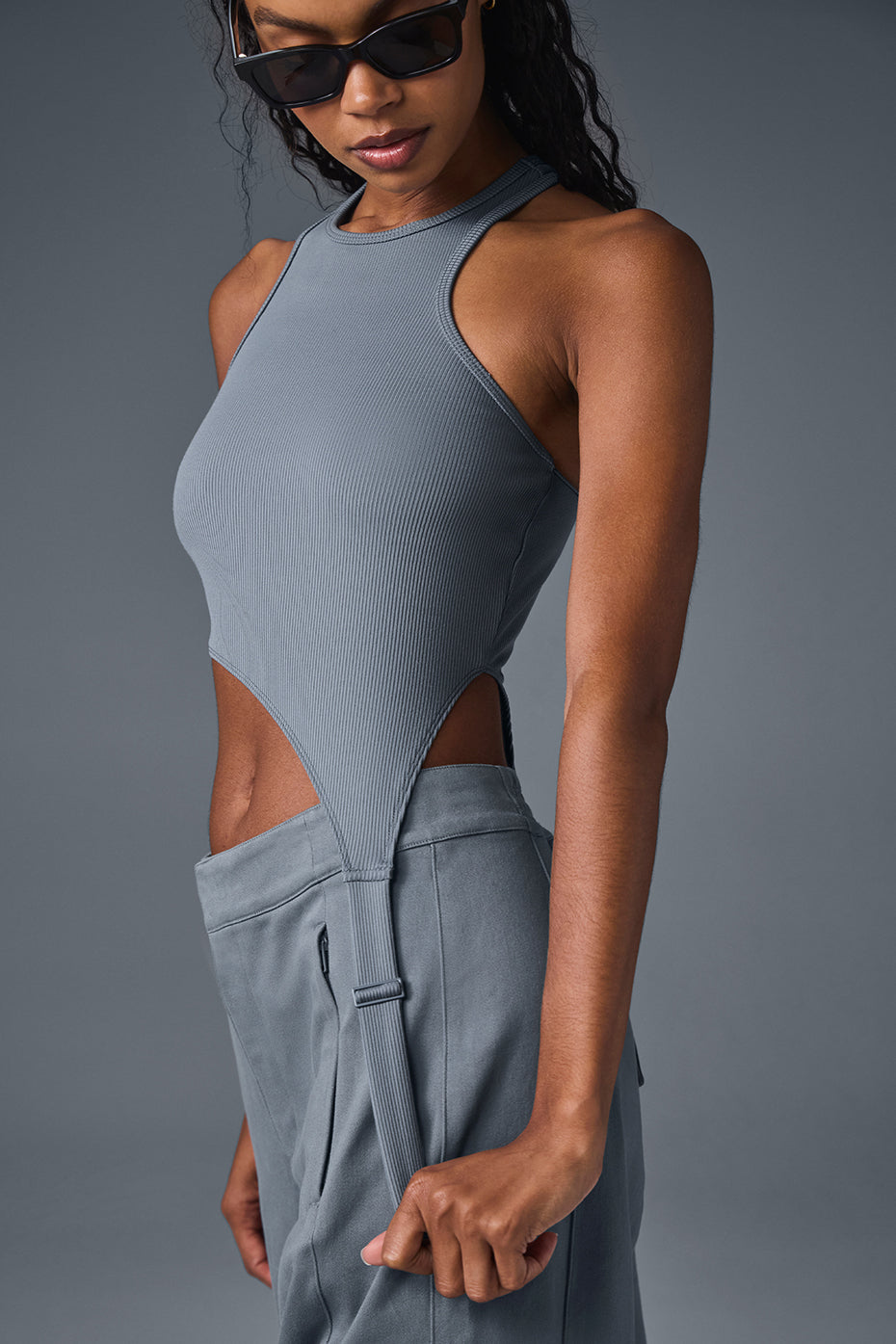 Alosoft Ribbed Revelation Tank - Steel Grey