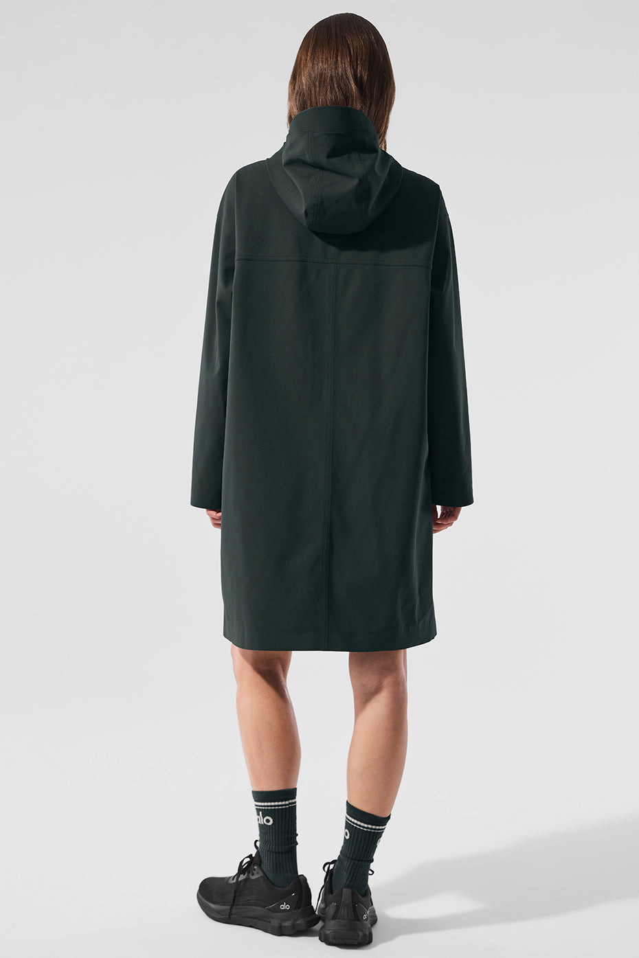 Rain Or Shine Long Coat - Charcoal Green