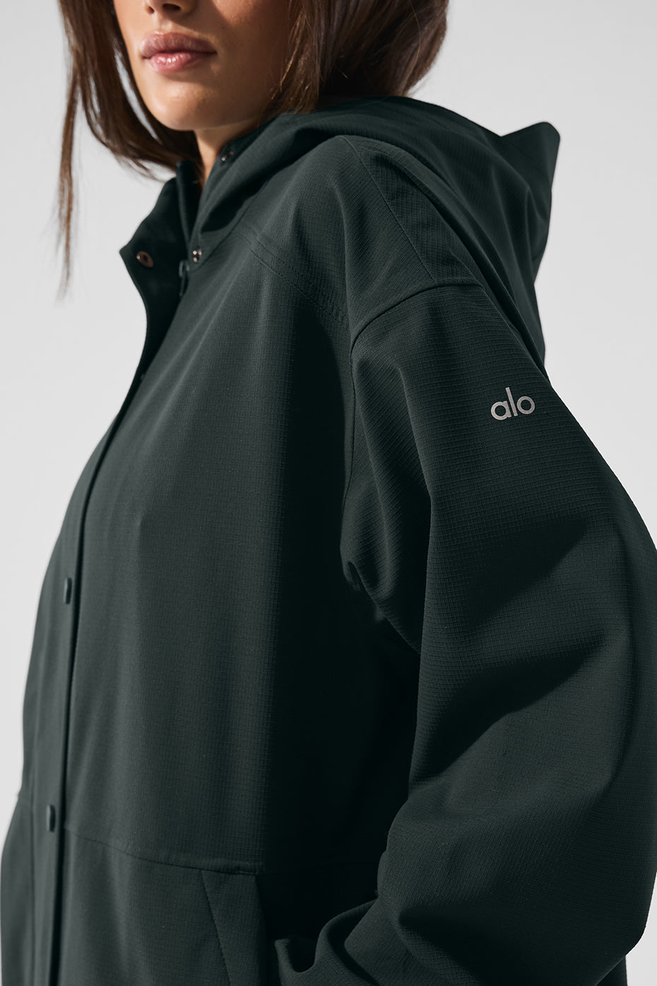 Rain Or Shine Long Coat - Charcoal Green